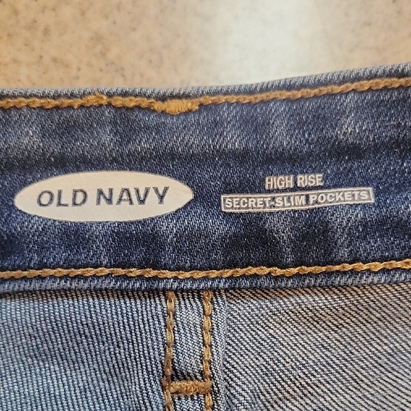 Old Navy Blue Distressed High Rise Jean Shorts Size 10 - Picture 2 of 10